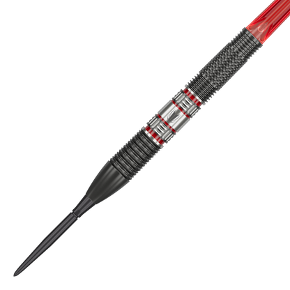 Schwarzes PVD-Finish mit roten Akzenten am Clemens 95K Barrel