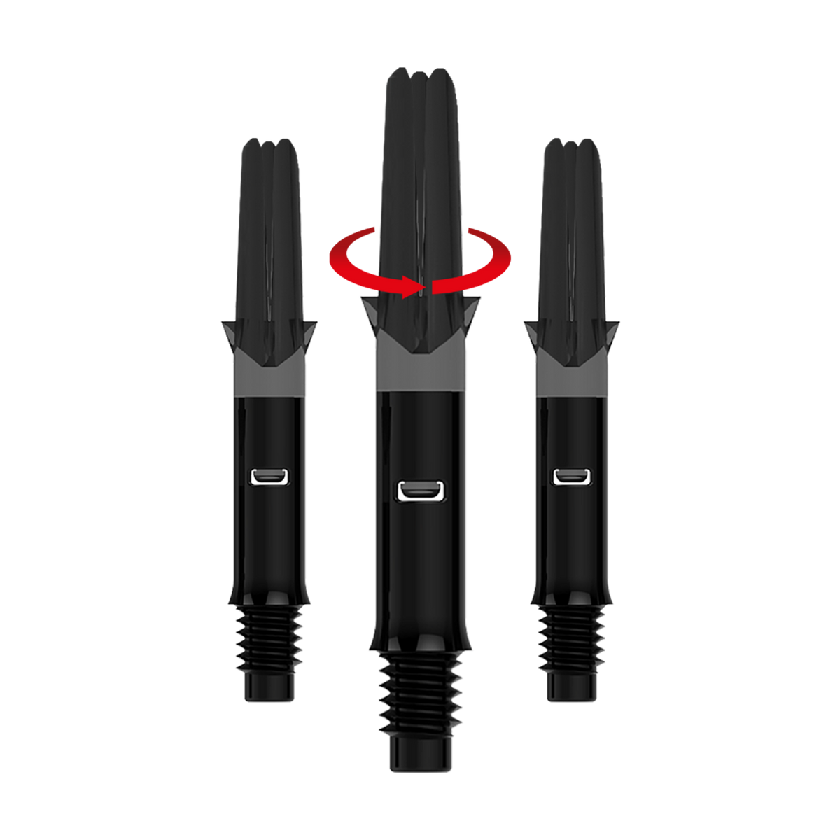 L-Style L-Shaft Silent Straight in Schwarz, 190 bzw. 32 mm