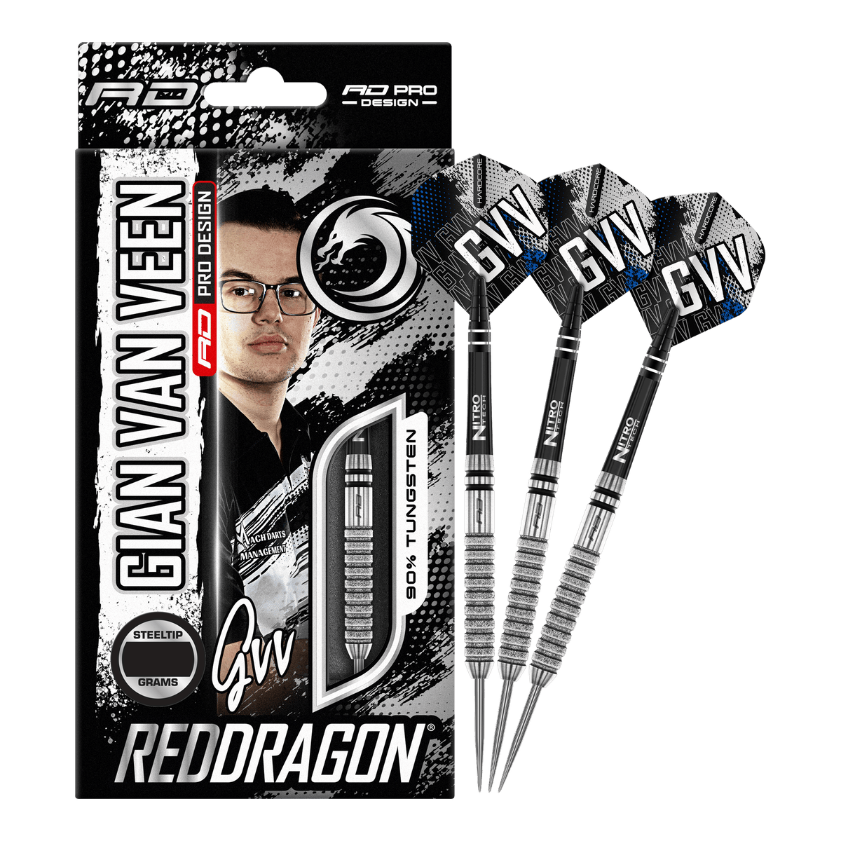 Red Dragon Gian van Veen Tour Edition Steeldart mit 22 Gramm Barrel