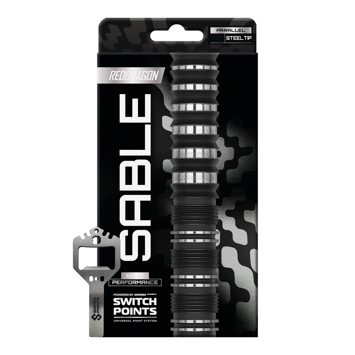 Switch-Point-Spitze und Tool der Red Dragon Sable Parallel Steeldarts