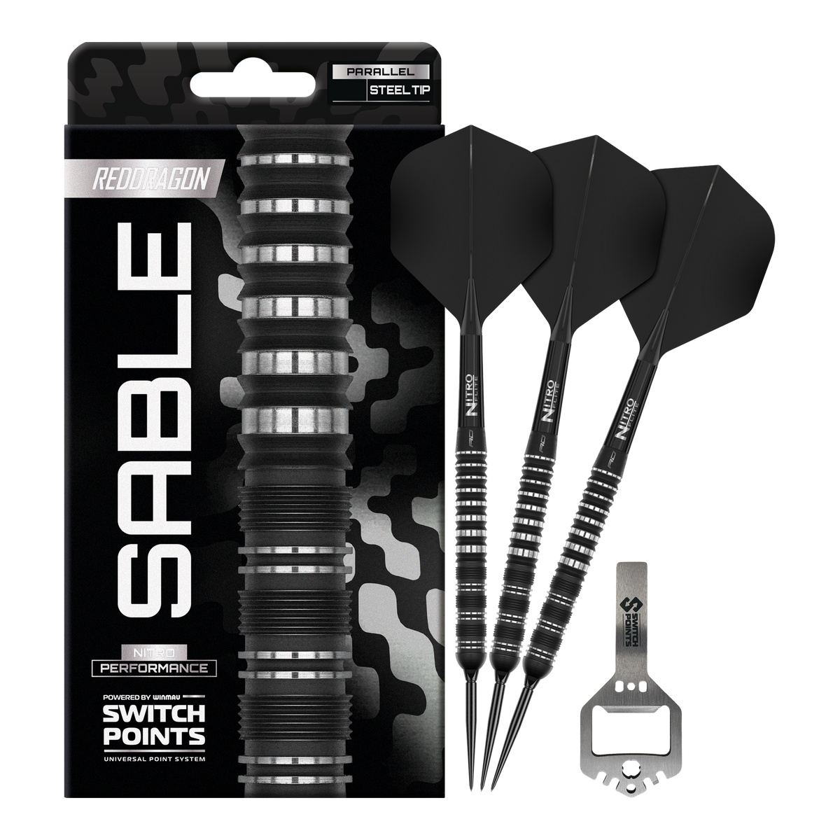 Red Dragon Sable Parallel Steeldarts mit Nitro Flite Flight System