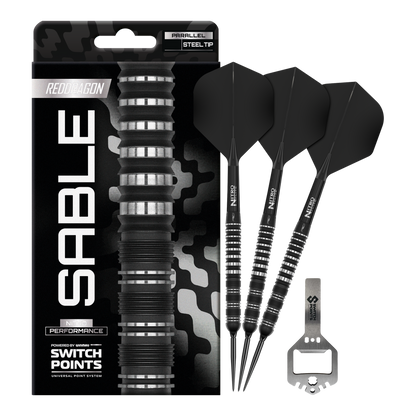 Red Dragon Sable Parallel Steeldarts mit Nitro Flite Flight System